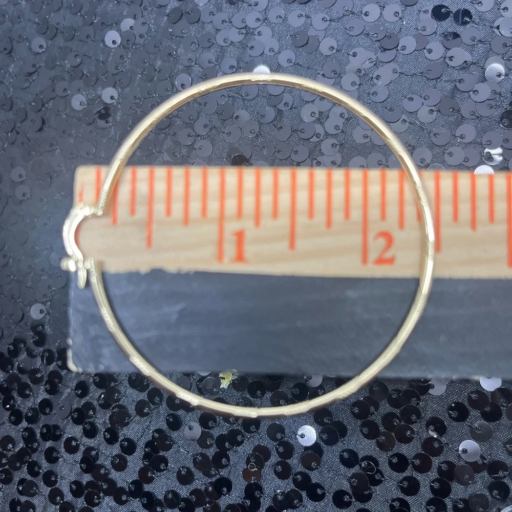 NEW set of Laminated Gold Arracadas Two pairs two‎ sizes